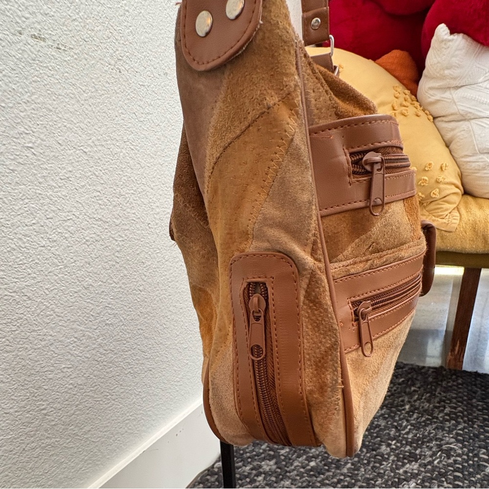 Patchwork Suede Shoulder/Crossbody Bag - image 3
